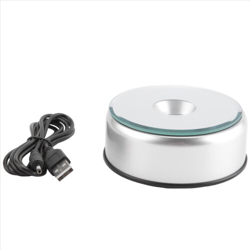 Display Turntable Base for Crystals Glass Art,LED Colored Rotating Cry 2