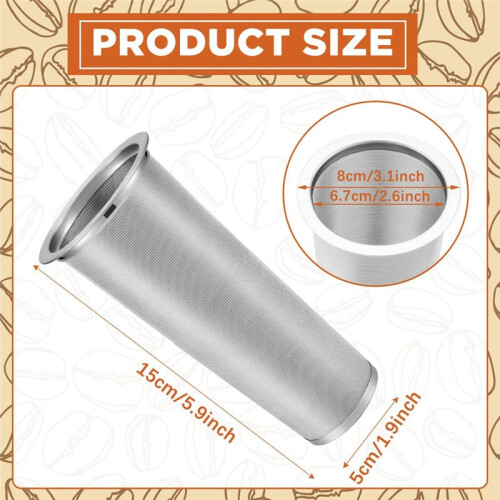 3PCS Cold Brew Coffee Filter Stainless Steel Tea Infuser Strainer Maso 2