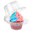 Ατομικά δοχεία για cupcakes, 100 τεμάχια διαφανή κουτιά, θήκες με καπάκι, 8
