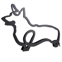 Minimalistische Wandskulptur eines Hundes aus Metall, Linienkunst, moderne Wohndekoration L