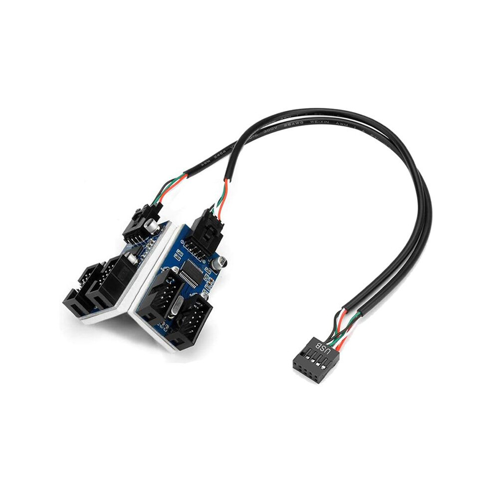 Motherboard Usb 2.0 9Pin Header 1 To 4 Extension Hub Splitter Adapter 4851550141707