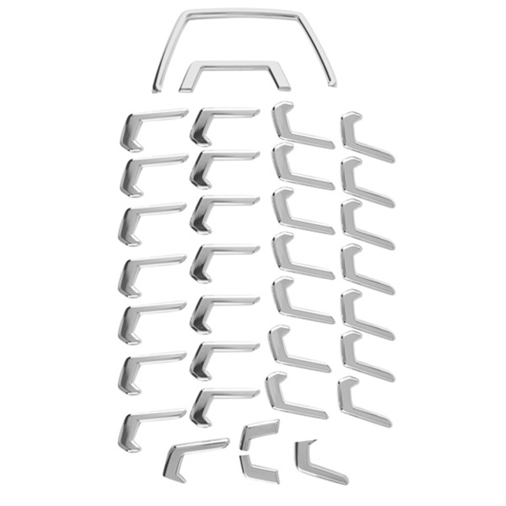 34Pcs Chrome Front Center Grille Grill Moulding Strips Cover Trim For 4851550143589