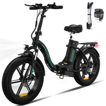 KOOLUX Folding Electric Bike 500W 20" 4.0 Fat Tire E-Bike BLACK