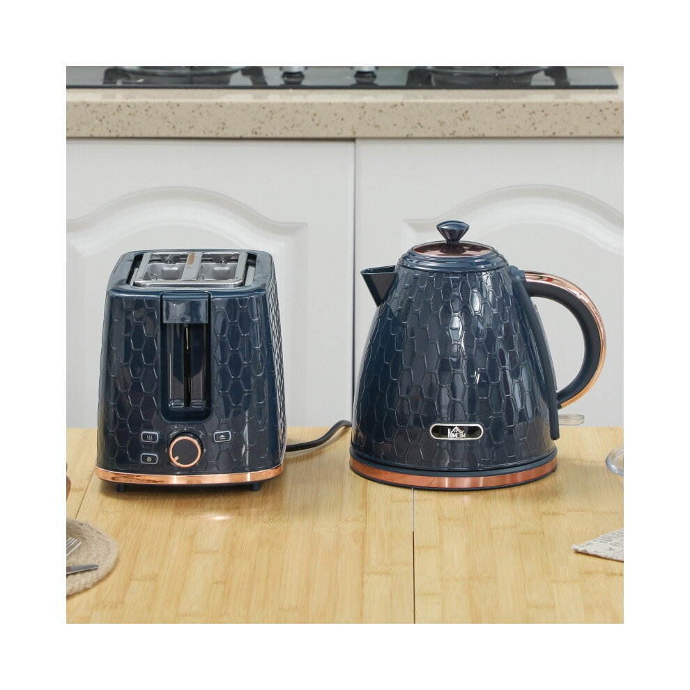 Kitchen Appliance Set: Electric Kettle 1.7L & Toaster 2 Slice 3000W with Safety Auto Shut Off Blue-image-OPC-PMV2VG7-NEW