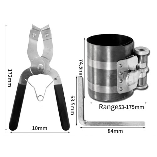 1 Satz Kolbenring-Kompressor-Ratschenzange 53 mm - 175 mm 2