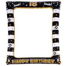 3Pcs Multi-Color PVC Party Photo Frame Birthday Themed Inflatable Prop