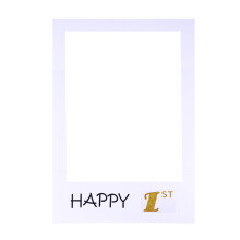 2Pcs Happy 1St Diy Paper Picture Frame Cutouts For Birthday Party