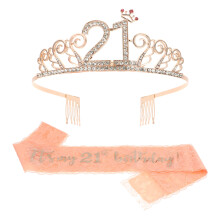 3 Pack Headband Birthday Suit Girl Party Headdress Etiquette Belt