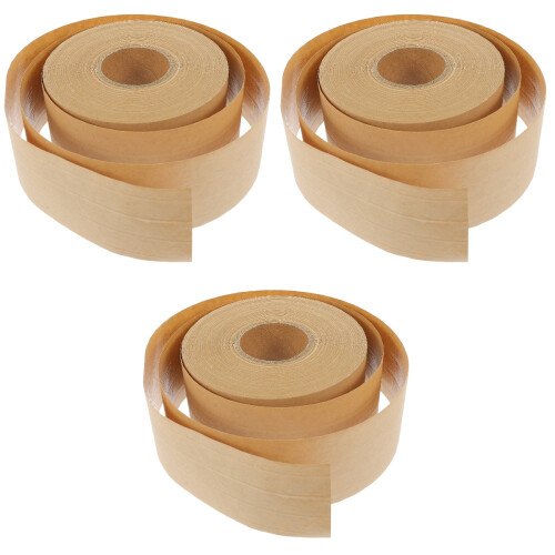 3 Rolls Wrapping Tape Packaging Brown Kraft Packing Frame Sealing 2