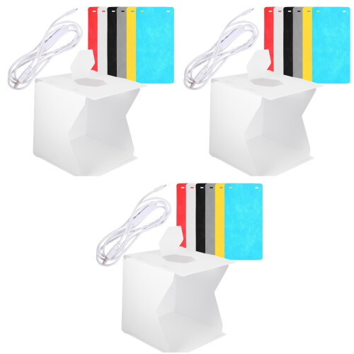 3 Sets Folding Light Box With 6 Backdrops For Jewelry Watch Toy 2