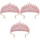 3Stk Rosa Brautkrone Haarschmuck Kopfbedeckung 8