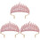3Stk Rosa Brautkrone Haarschmuck Kopfbedeckung 3