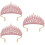3Stk Rosa Brautkrone Haarschmuck Kopfbedeckung 6