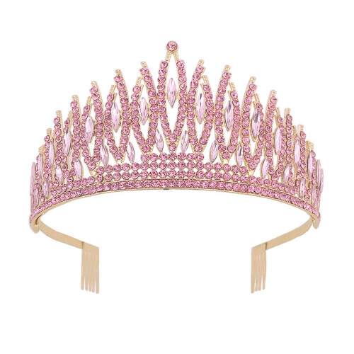 3Stk Rosa Brautkrone Haarschmuck Kopfbedeckung 1