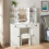 5 Drawer Makeup Desk Dresser &LED Mirror +Stool UK 2