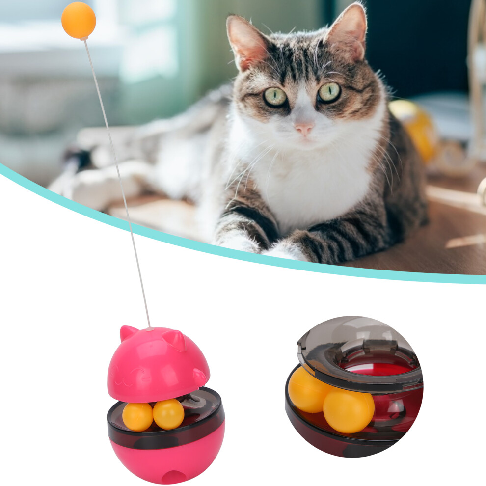 Cats Food Dispenser Ball ABS Rolling Interactive Toy Red 13.5x10cm-image-OPC-PMV5NF5-NEW