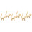 3 Sets 2 Sieradendrager Goudkleurige Cat Versiering 8