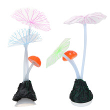 4 Pcs Silicone Lotus Leaf Rockery Fish Tank Decor