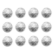 60Stk Silberne Hohlknöpfe Metall Für DIY Und Kleidungsdeko