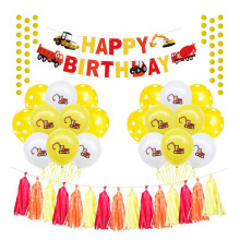 72 Teile Kinder Bagger Baufahrzeug Party Set