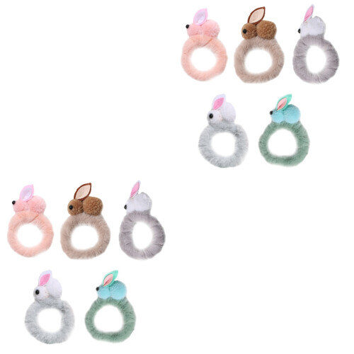 10Stk Plüsch Kaninchen Haargummi Elastisch Haarseil Accessoire 2