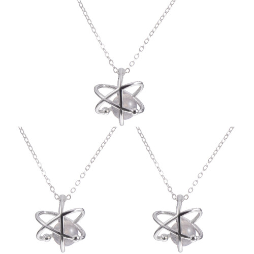3Pcs Blue Collarbone Necklace Fine Workmanship Planet Necklace Gift 2