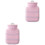 2Stück 320Ml Silikon Heizflasche Mit Strickbezug Pink 3