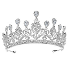 2Stk Bride Hochzeit Tiara Zirkonia Haarschmuck Silber