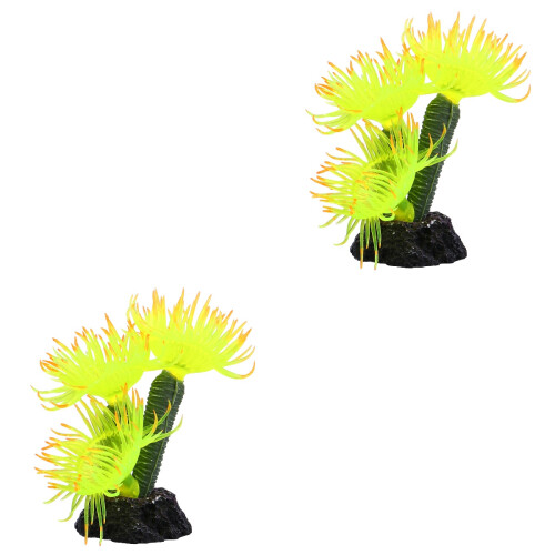2 Künstliche Für Aquarium, Kunststoff, (Gelb) 2