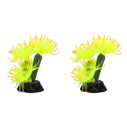 2 Künstliche Für Aquarium, Kunststoff, (Gelb) 1
