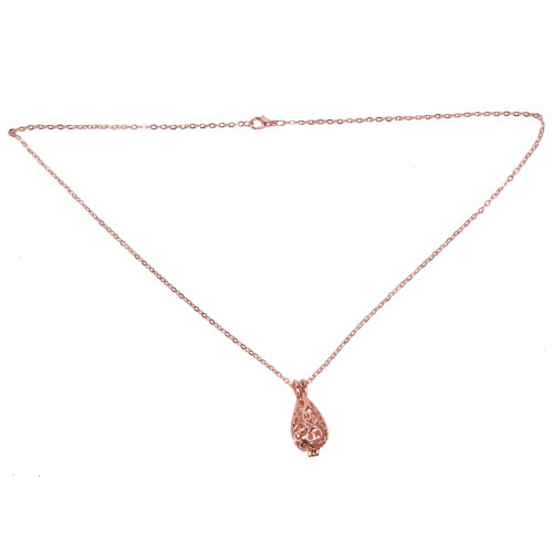 2 Wassertröpfchen Anhänger Mit Aromakugel Pelelith Roségold