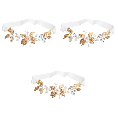 3Teiliges Strumpfband Mit Perlen Blatt Für Brautkleid 2