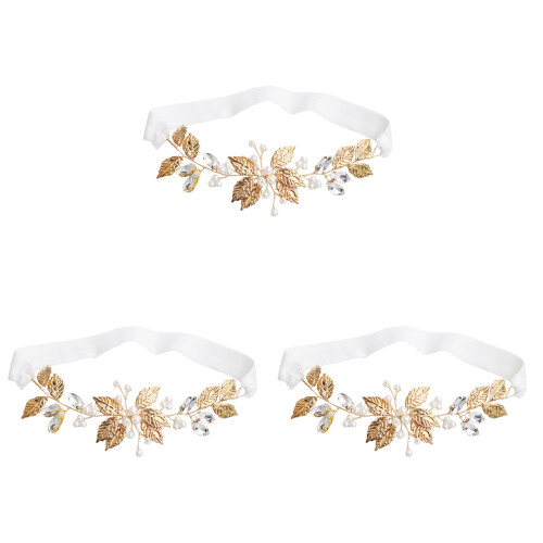 3Teiliges Strumpfband Mit Perlen Blatt Für Brautkleid 1