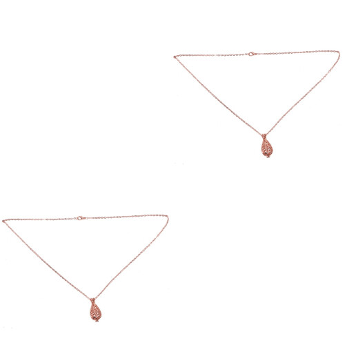 2 Wassertröpfchen Anhänger Mit Aromakugel Pelelith Roségold 2