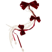 2 Sets Haarreif Mit Schleifenband -Haarclip Braut-Haarstecker
