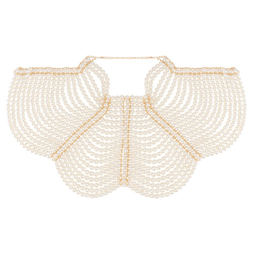 2 Bodykette Halskette Brustschmuck Weiß 1