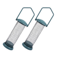 6Stk Hängender Vogelfutterspender Metall Grün Garten Futterstation