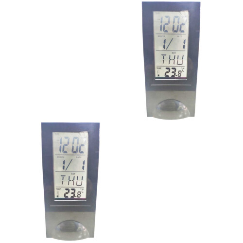 2Stk Elektronischer Kalender Tischwecker LCD Digital 2