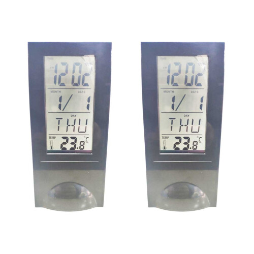 2Stk Elektronischer Kalender Tischwecker LCD Digital 1