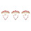 3 Sets Kopfschmuck Halskette Ohrring Schmuck Rot 3