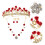 3 Sets Kopfschmuck Halskette Ohrring Schmuck Rot 9