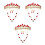 3 Sets Kopfschmuck Halskette Ohrring Schmuck Rot 6
