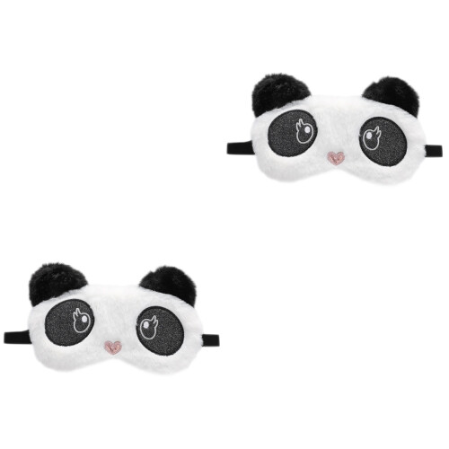 2 . Plüsch Augenmaske Klappbar Cartoon Design Schwarz 2