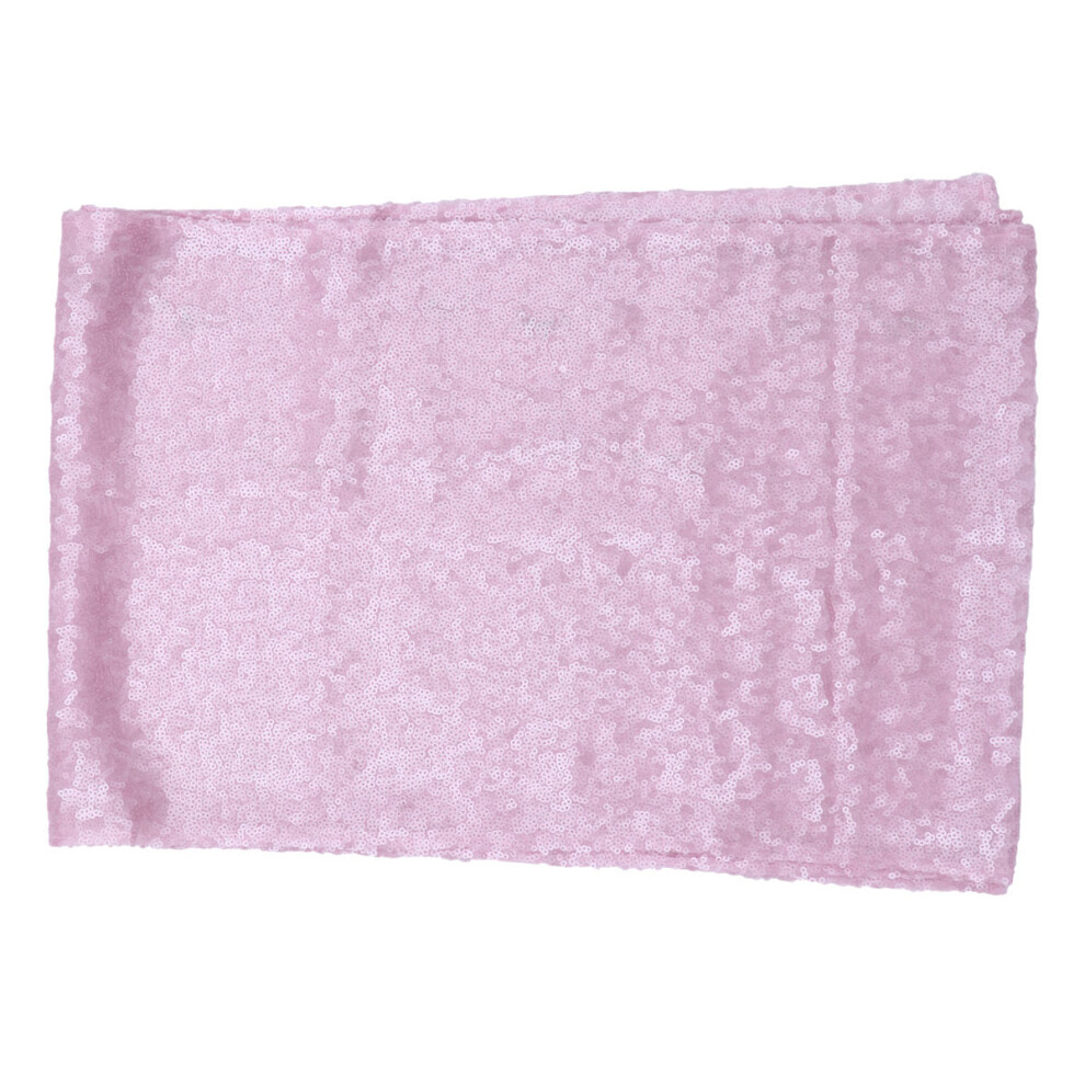 3Pcs Elegant Pink Sequin Table Runner Table Covers for Party Use-image-OPC-PMV66TZ-NEW