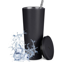 Perfektní partner na párty: Vakuově izolovaný tenký hrnek z nerezové oceli, udrží nápoje teplé nebo studené po celé hodiny, objem 750 ml,