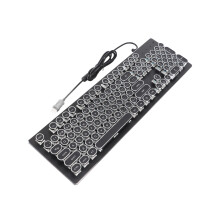 104-Key Retro Gaming Keyboard Wired Black Ergonomic Versatile