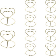 40Stk Herzförmige Draht Memo Halter Mit Sockel Gold