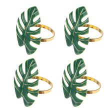 12 Hawaii Party Serviettenhalter Kunststoff Monstera Grün