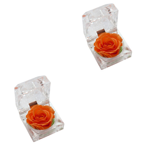 2 Ewigkeitsrose Aus Getrockneter Mit Schubladenbox Orange 2