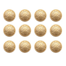 60 Stk 18mm Metallschnalle Lochmuster Druckknopf Gold
